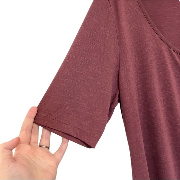 Soft Surroundings Mauve Scoop Neck Ruffle Trim Hook Eye Closure Blouse Size XL - Picture 3 of 7